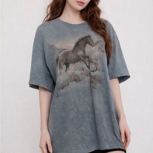 Vintage The Mountain Horse Graphic Tee ✧ Faded Animal Art Shirt xl
